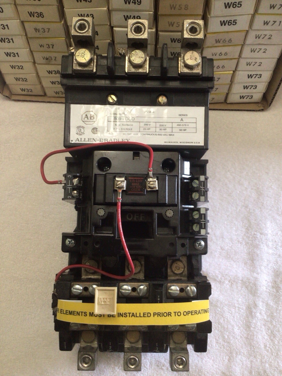 Allen-Bradley 509-DOD NEMA Size 3 Starter 120v NEW Open Box, Ships Same Day!