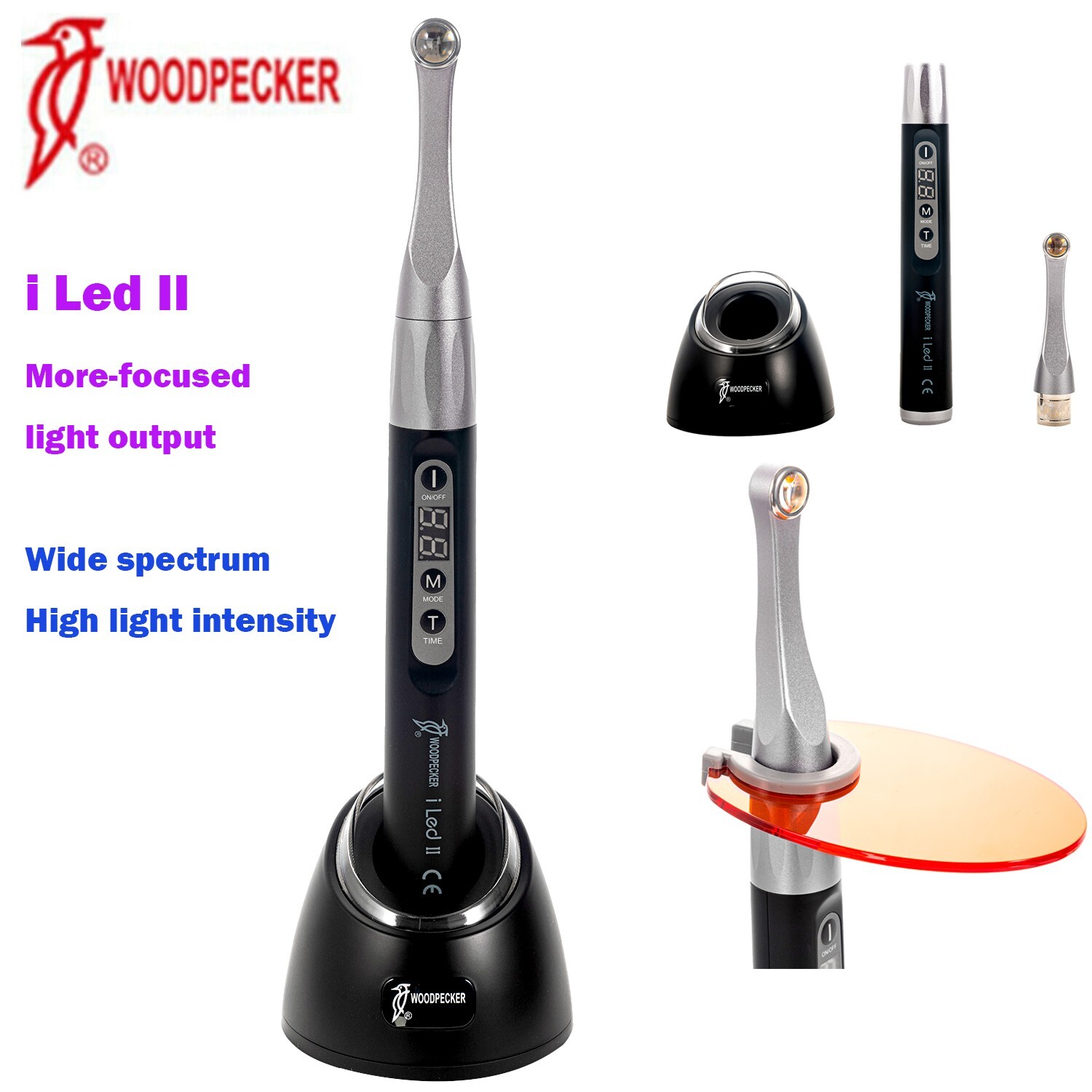 Woodpecker i LED II Dental Curing Light 3 Modes Intensity 3000mw 1Sec For Curing