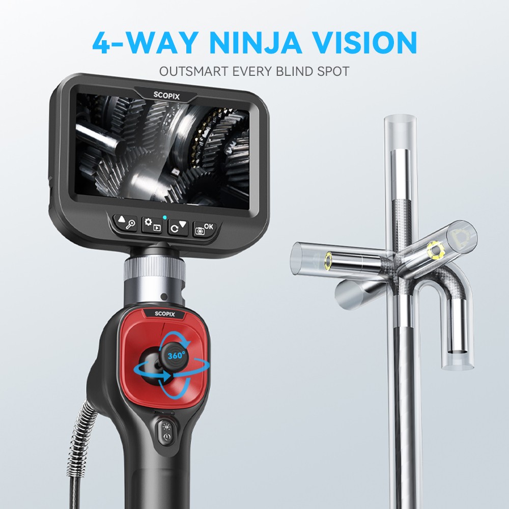 SALE! 4-Way 720° Articulating Borescope Industrial Endoscope Inspection Camera