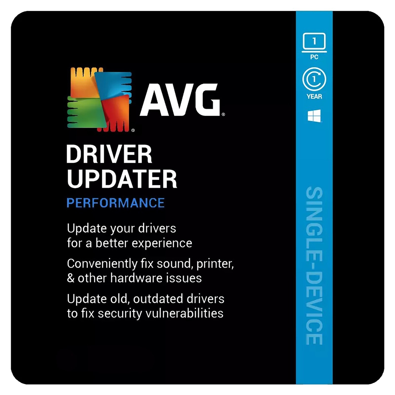 AVG Driver Updater 1 Device 2026 1, 2, 3 Year Subscription, Windows Only Digital