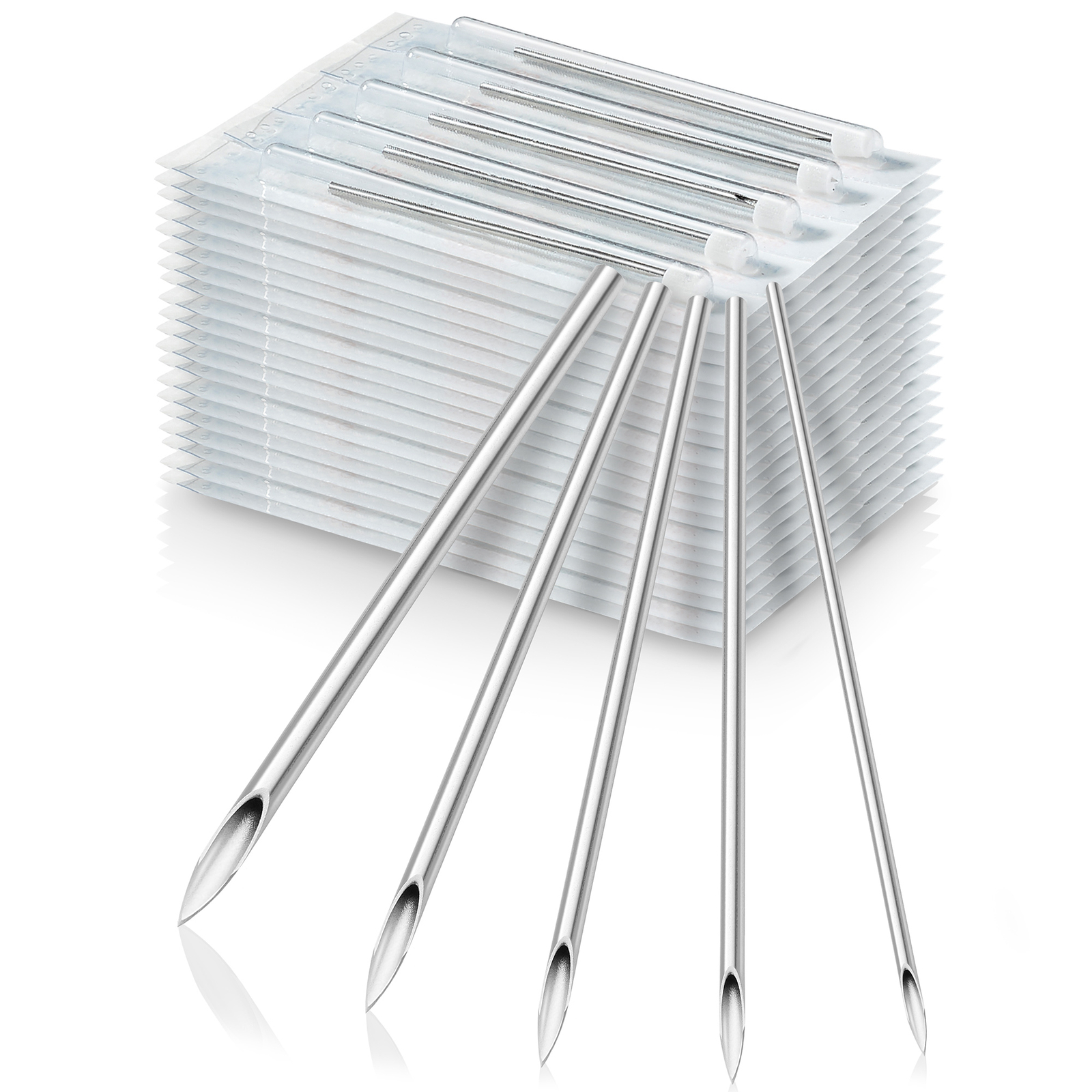 100 Mix Body Piercing Needle Sizes 12g, 14g, 16g, 18g and 20g (20 pcs each)