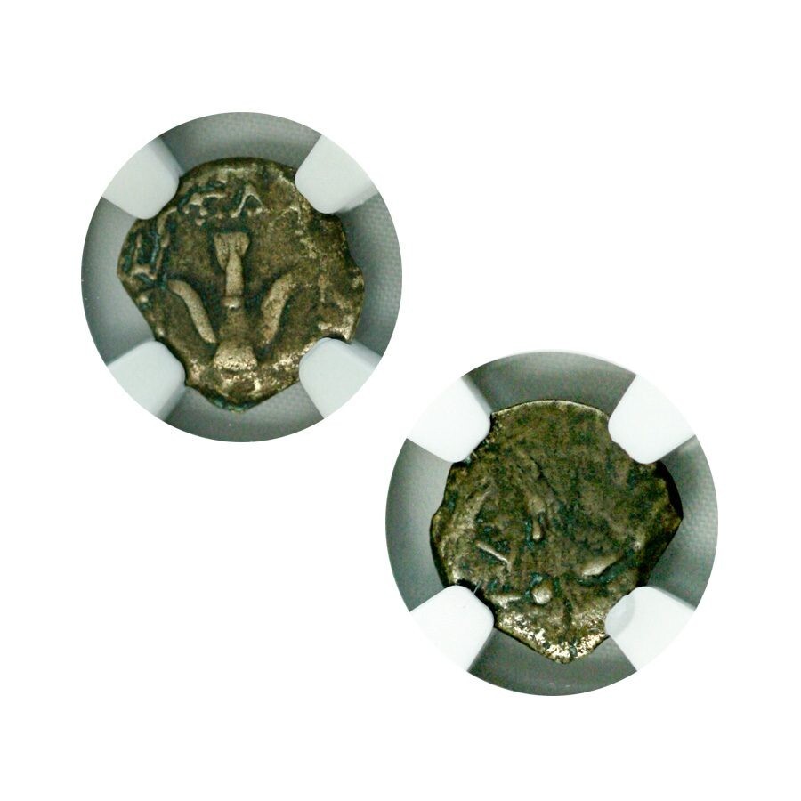 Widows Mite NGC Certified * Excellent * Judean Prutah 103-76 BC w/ BOX and COA