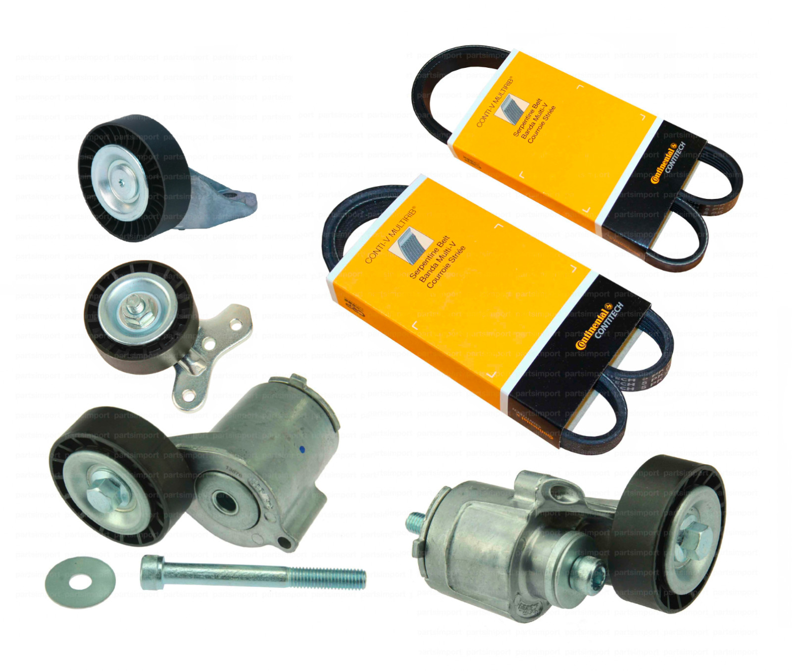 Drive Belt Kit: Tensioners + Idler Pulleys + Belts for VW 2.5L Jetta Golf Rabbit