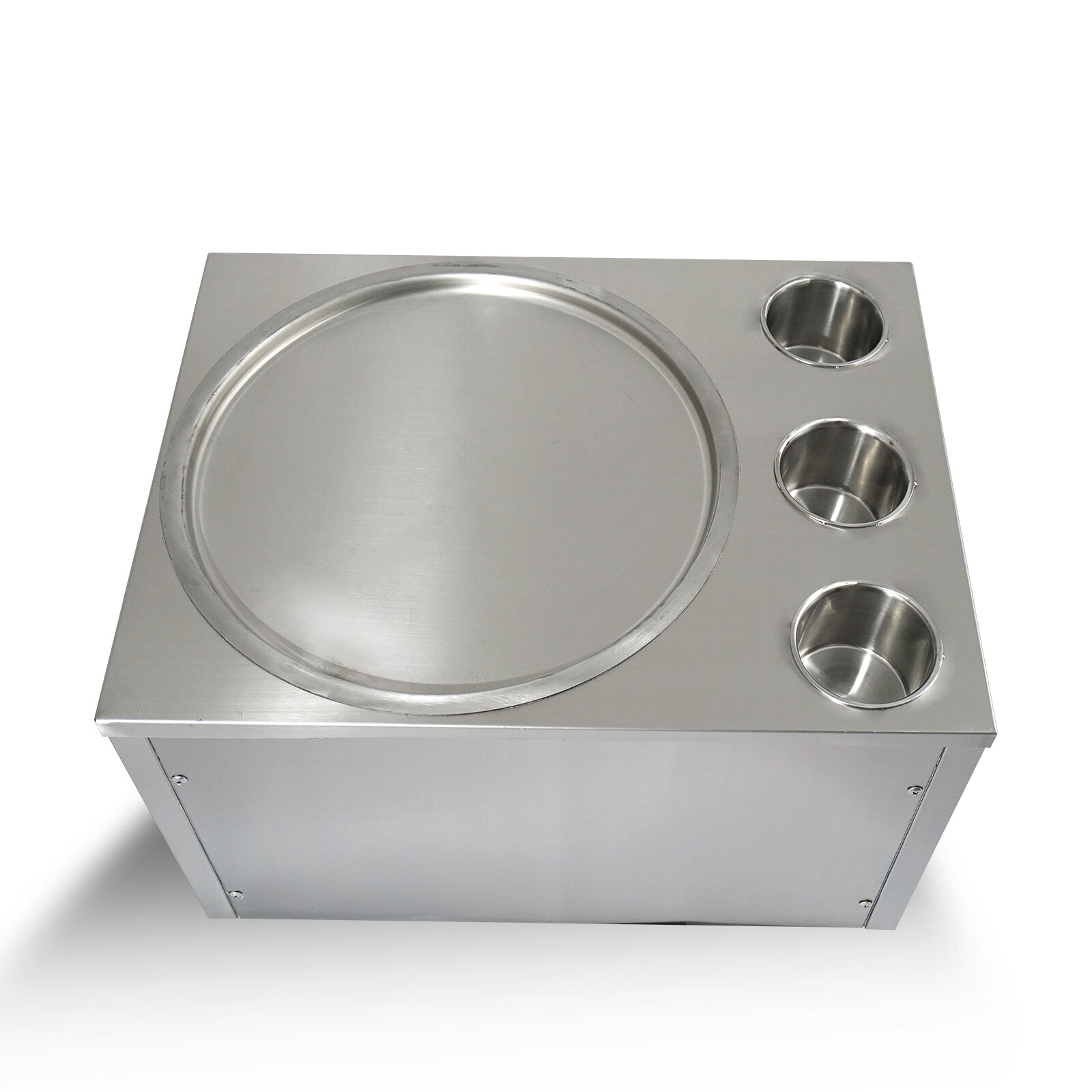 Kolice Countertop 18" Round Ice Pan Fried Ice Cream Machine With 3 Buckets