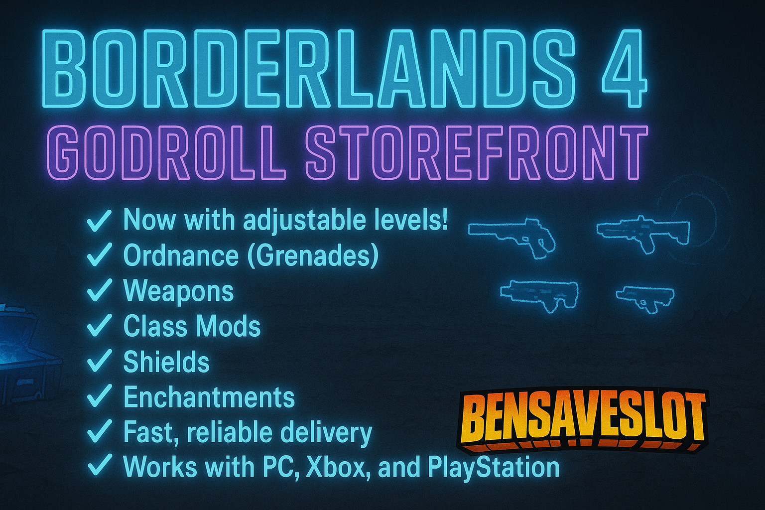 Borderlands 4 Godroll Gear | Ordnance, Weapons, Class Mods & Shield | PC/Xbox/PS