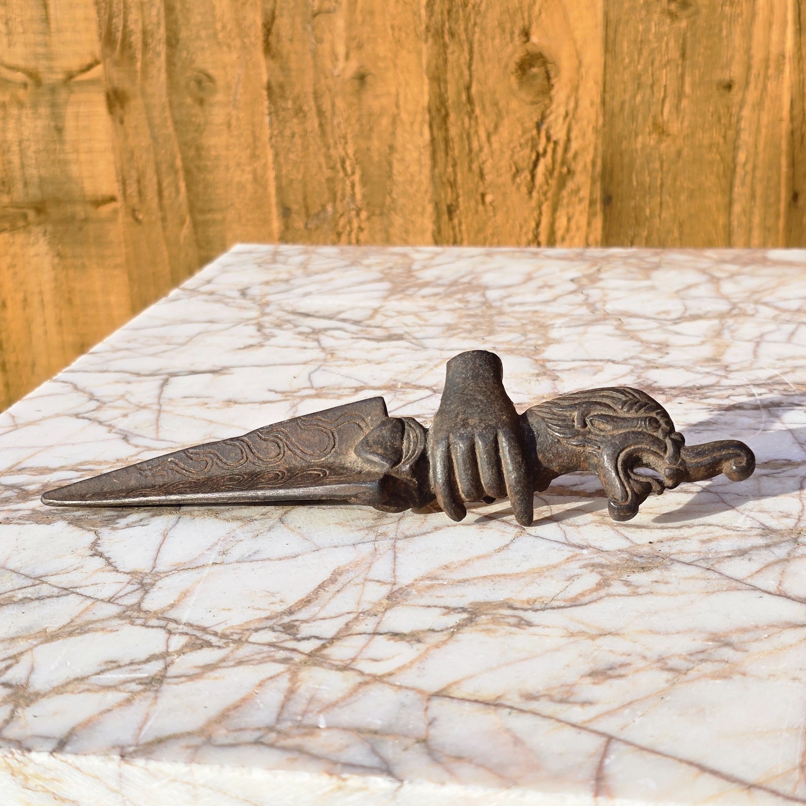 Tibetan or Nepalese Antique c19th Steel Buddhist Implement Tool Shaman