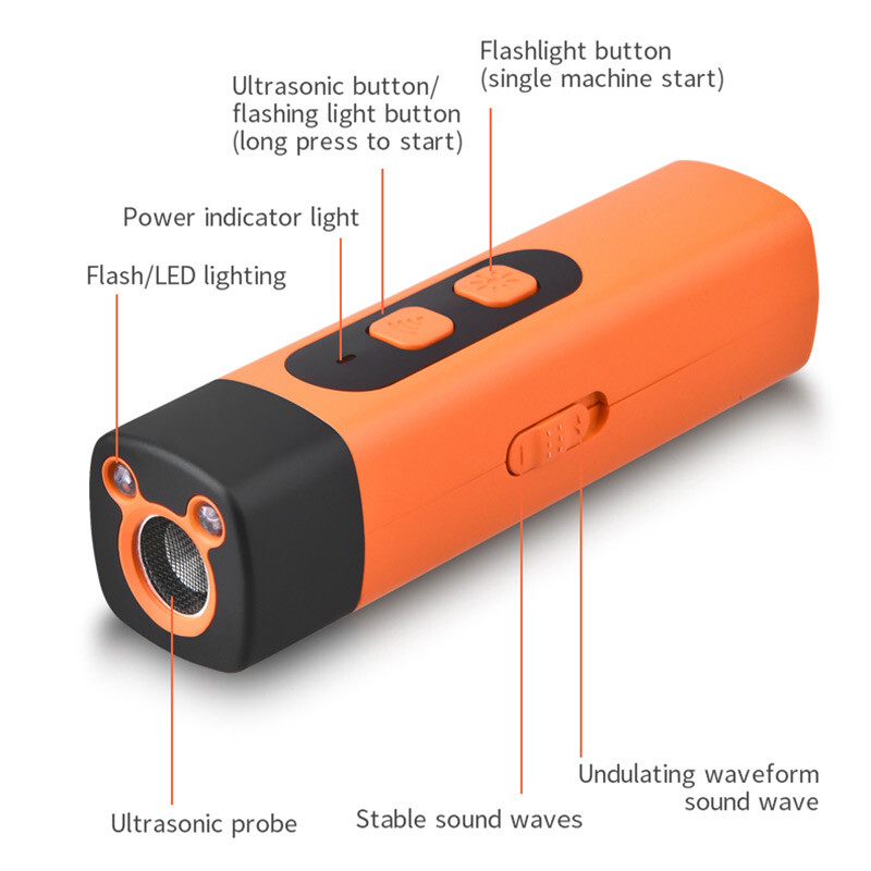 2025 Ultrasonic Dog Bark Deterrent Anti Barking Device Humane Pet Training Tool