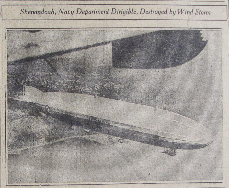 Vintage 1925 USS Shenandoah Airship Crash Newspaper