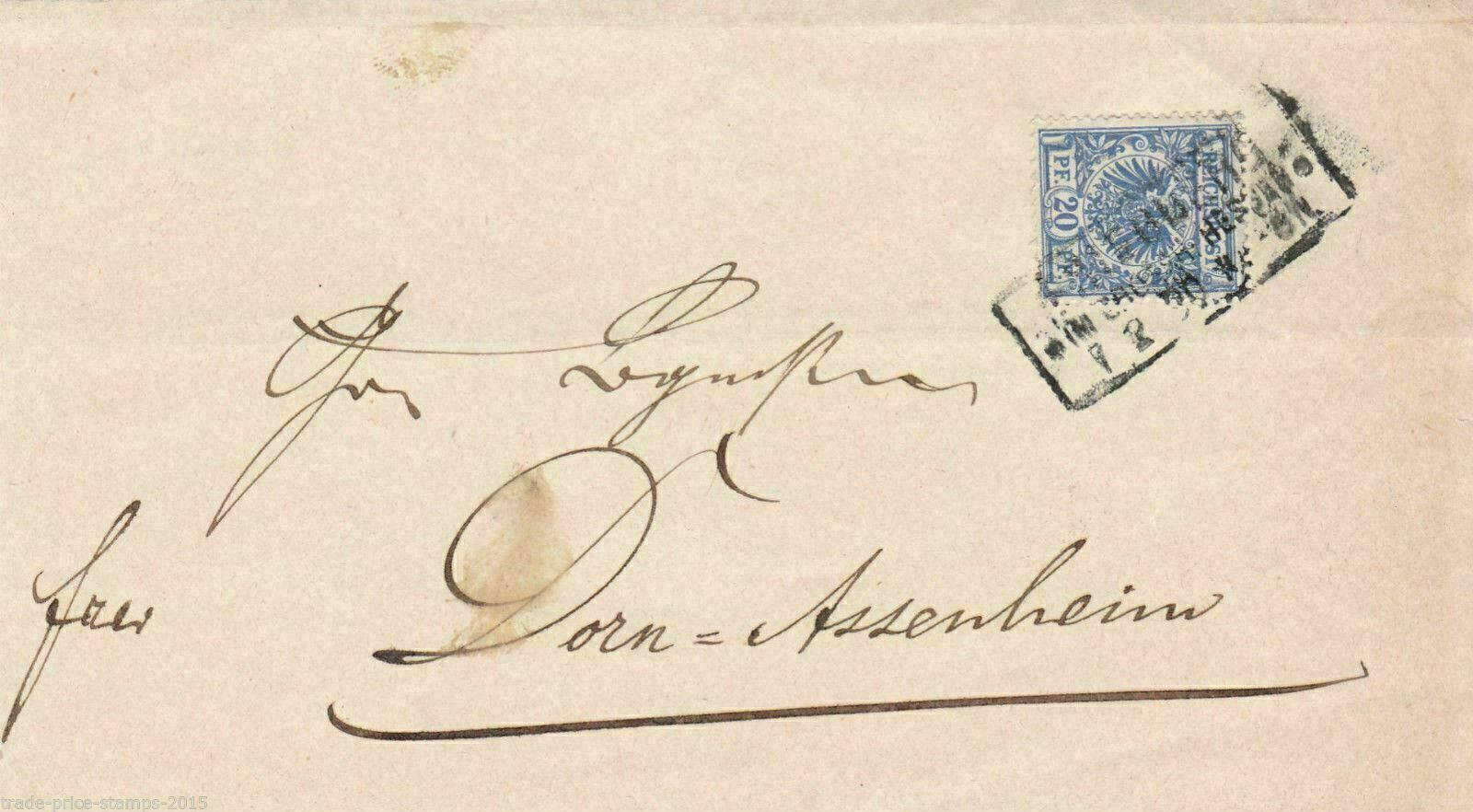 GERMAN EMPIRE COVER, RAHMEN TPL  CANCEL REF R 279