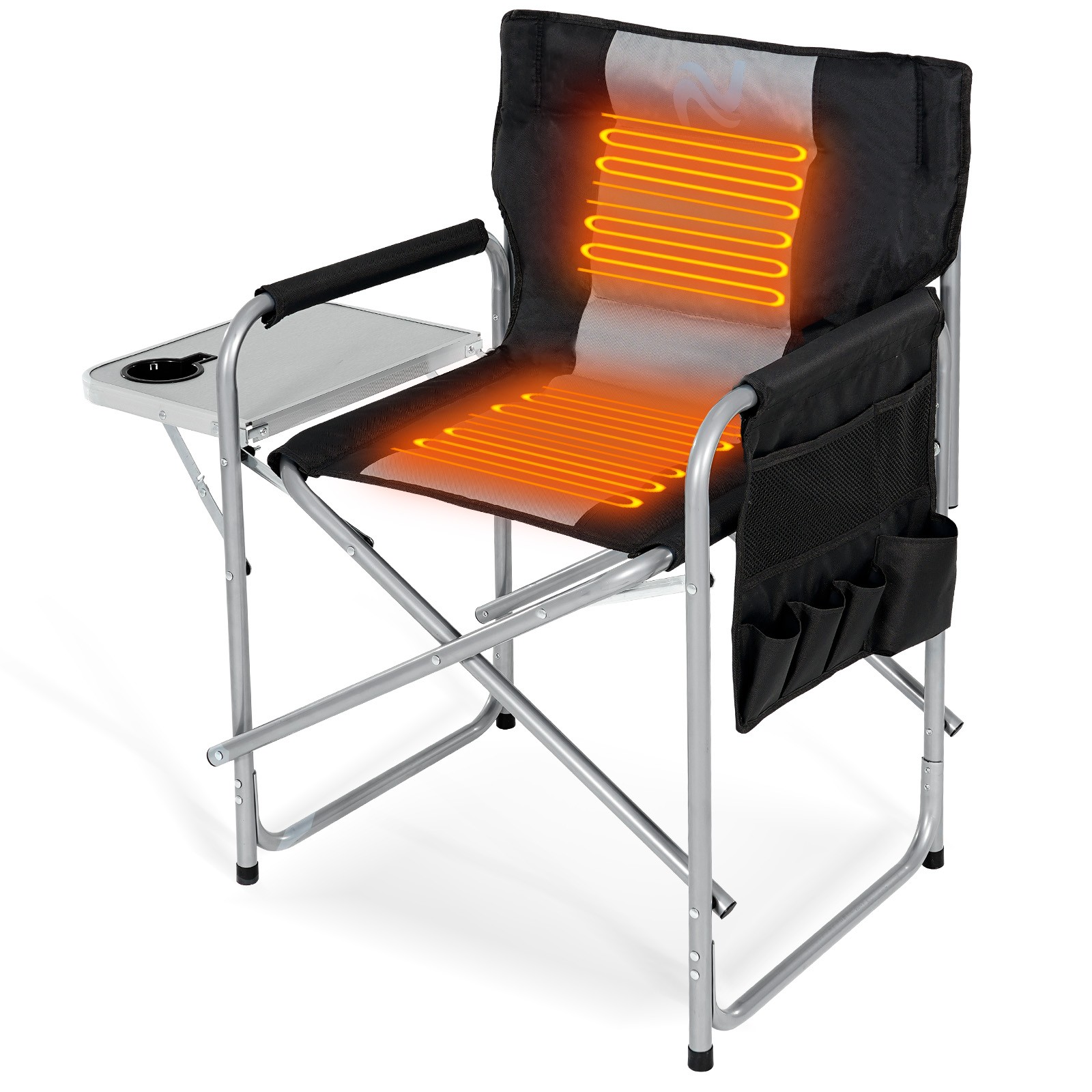 Director Chair Folding Camping Chair with Side Table Heavy Duty Portable Chair