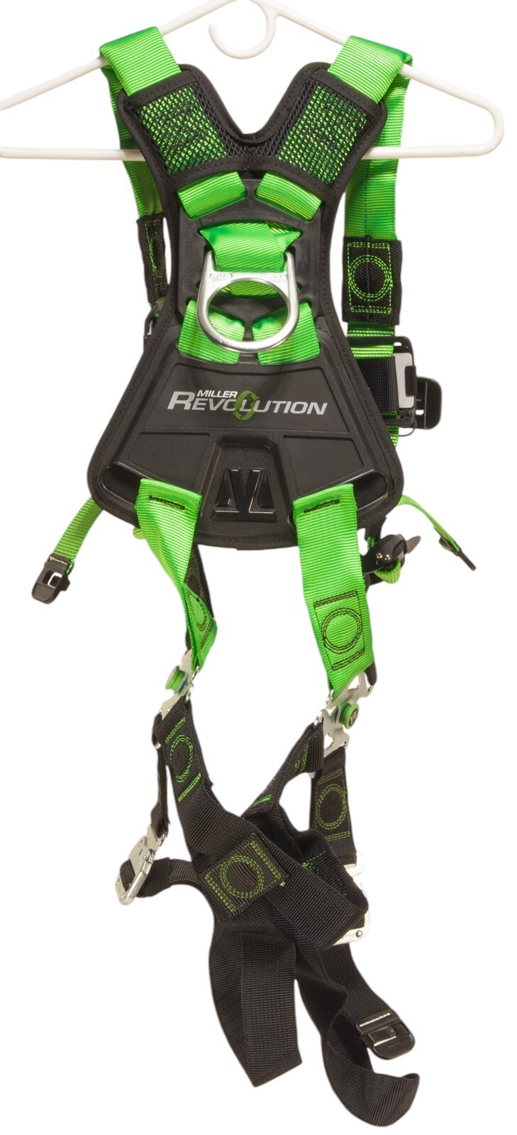 Miller Revolution Harness XS Green Python Webbing Quick Connect Leg Buckles