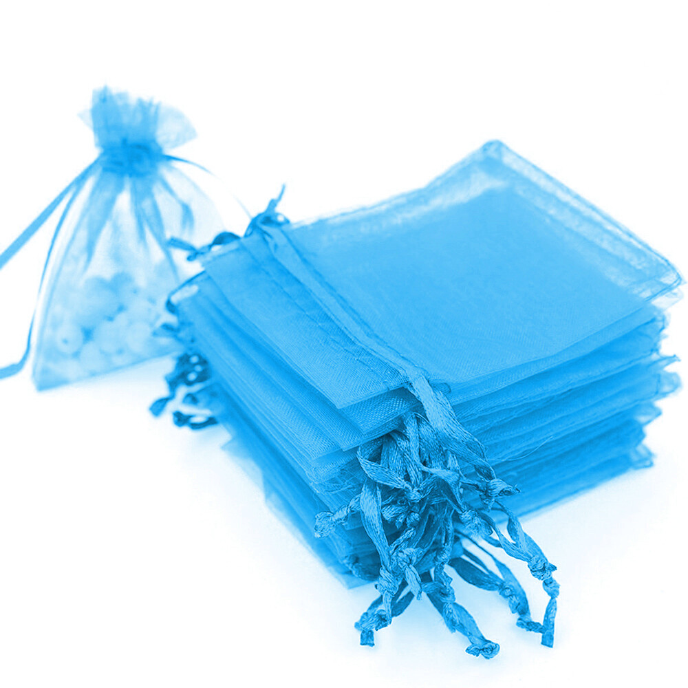 100/200pcs Gift Organza Bags Christmas Favors Pouches Jewelry Bag Wedding Party