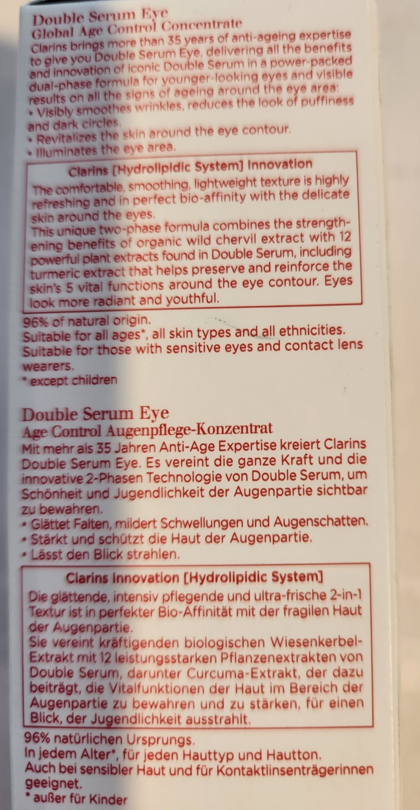 Double Serum Eye Global Age Control Concentrate 0.6 oz Skin Care