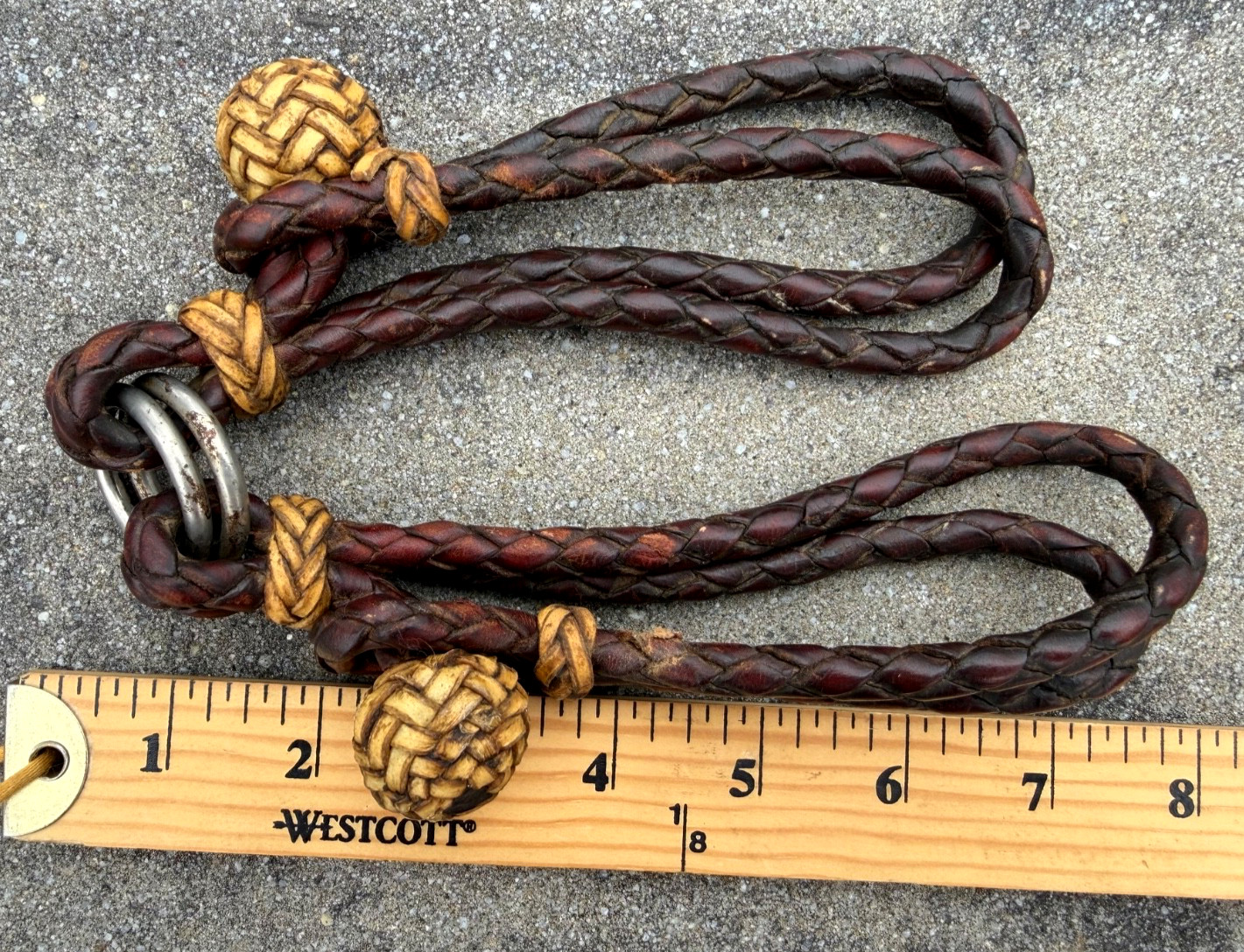 Vintage Russet Hand-Braided Leather & Rawhide Show Hobbles Cowboy Vaquero Horse