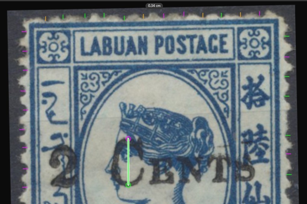 Labaun Stamps 1885 2c (Type T7) on 16c blue, wmk reversed SG24x Mint CV £1200