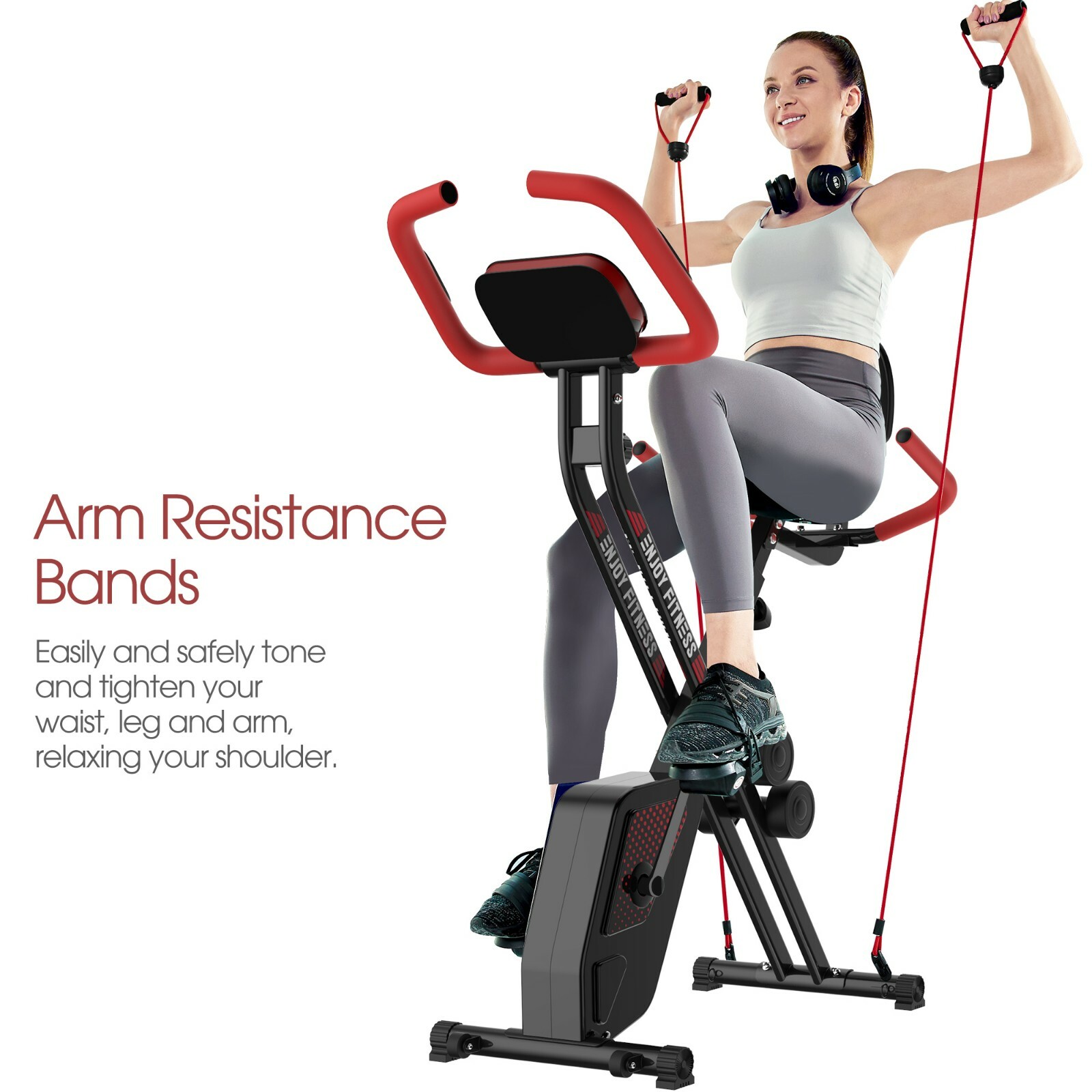 Folding Stationary Upright Indoor Cycling Exercise Bike Recumbent Fitness Bike