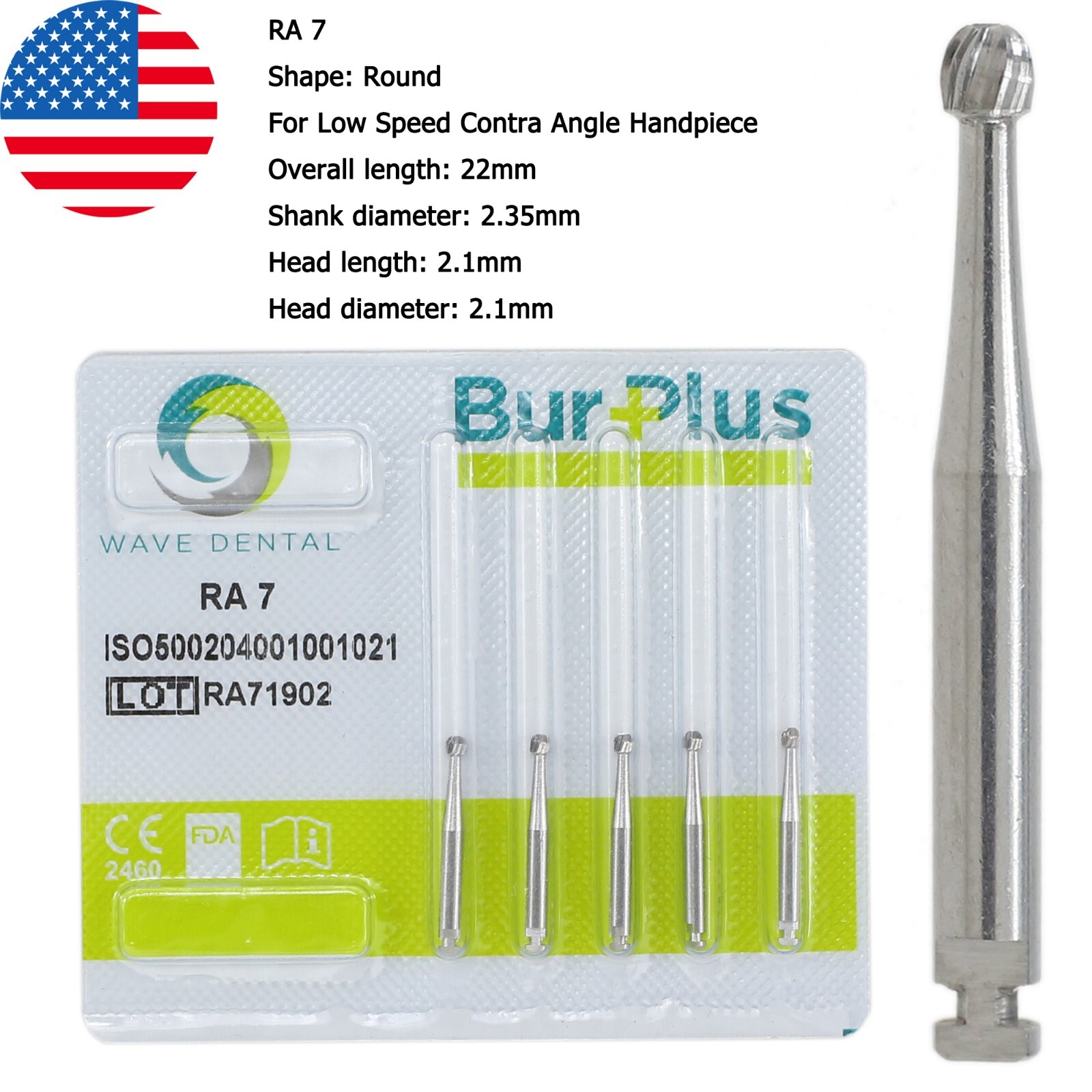 Wave Dental Carbide Burs Surgical Bur Latch 2.35mm RA SURG 2 4 6 8 Contra Angle