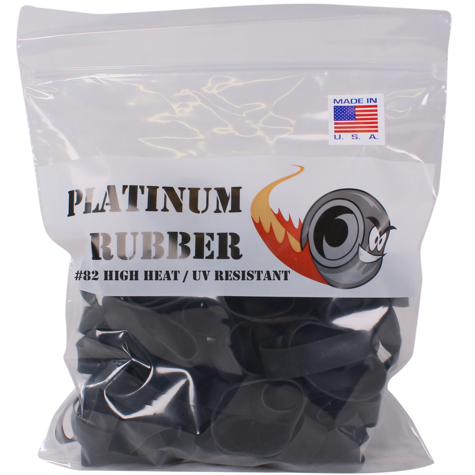 Platinum Rubber Bands #82 Size Black (Extra Wide 1/2 Inch, Large) UV Rated 1LB