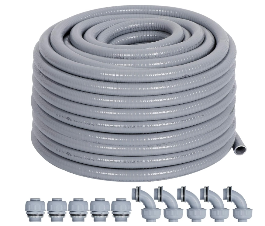 1/2" 50ft Electrical Conduit Kit - Flexible Non-Metallic Liquid-Tight Conduit