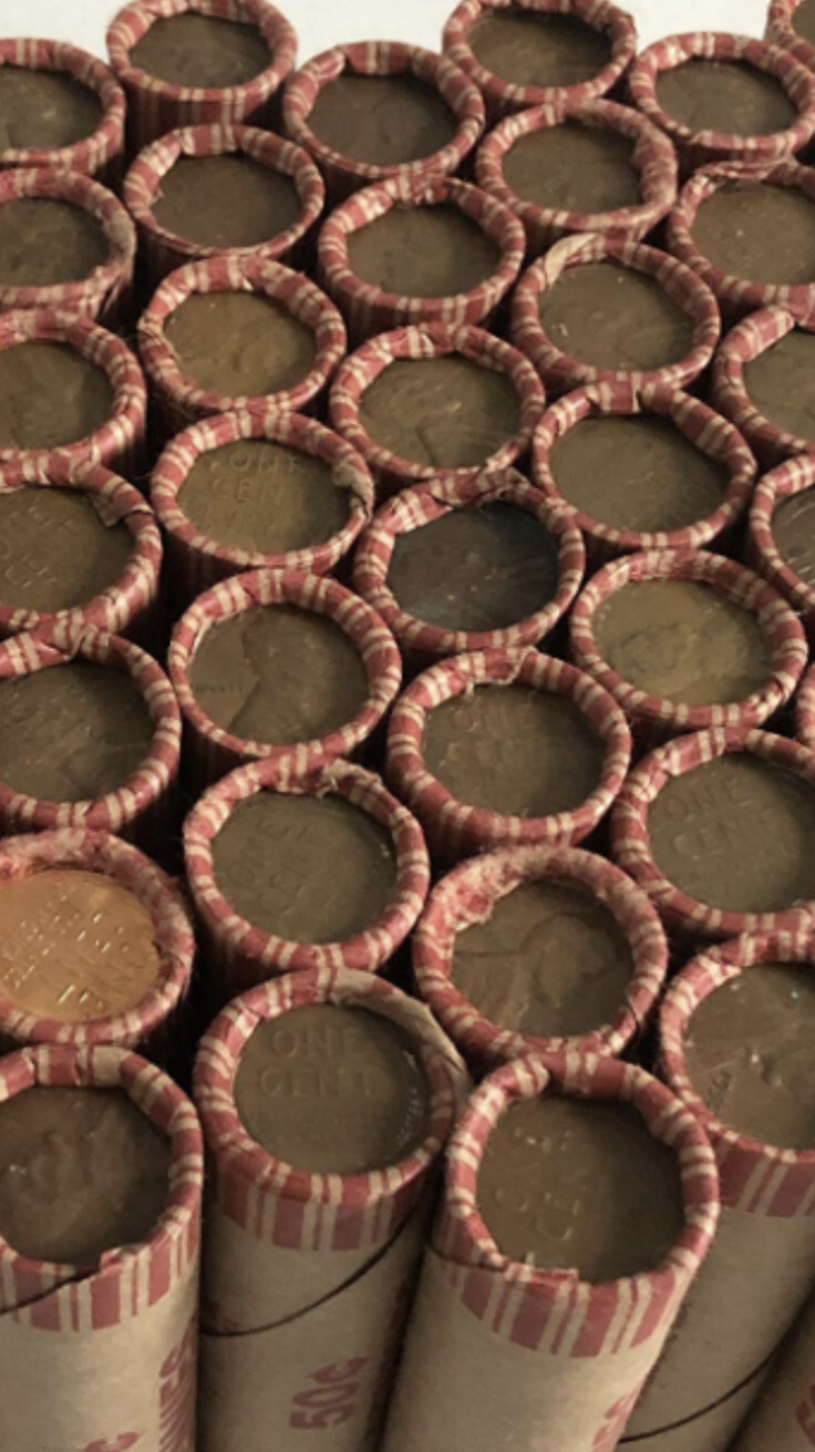 Two (2) Rolls Of Wheat Pennies. Unsearched!! 1909-1958. Price Is Per 2 Rolls!!!