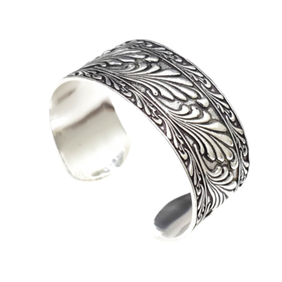 Handmade Vintage Sterling Silver Cuff Bangle – Adjustable 925 Silver Bracelet