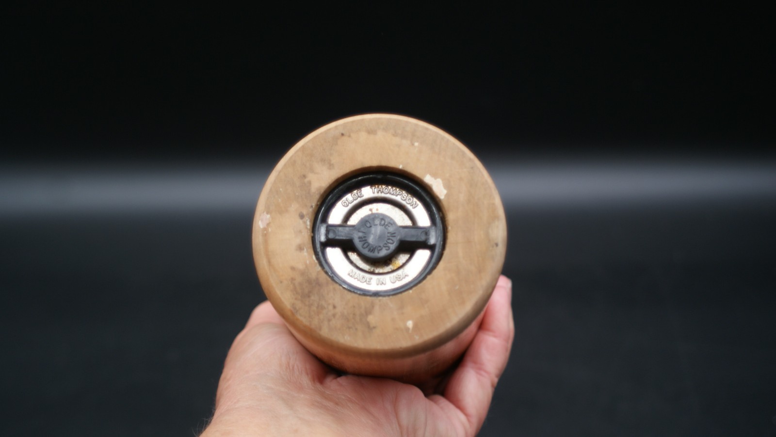 Vintage Olde Thompson 1970 Chateau Bordeaux Wine Bottle Pepper Mill Wood Grinder