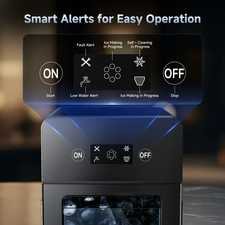 Simzlife Sphere Ice Maker,10 pcs/Hour, 150 pcs/Day,Clear Ice Ball Maker with Enh