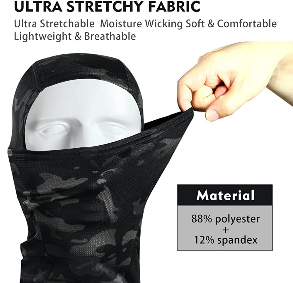 Camo Balaclava Face Mask UV Protection Ski Sun Hood Tactical Masks for Men Women