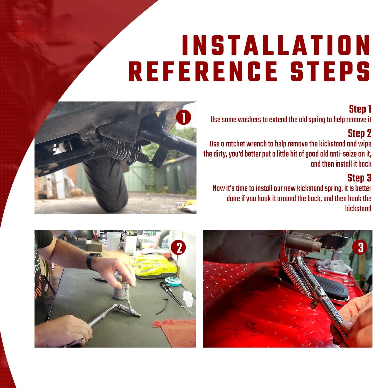 Kickstand Jiffy Stand spring for Harley 99-23 Street Electra Glide 07-17 Softail