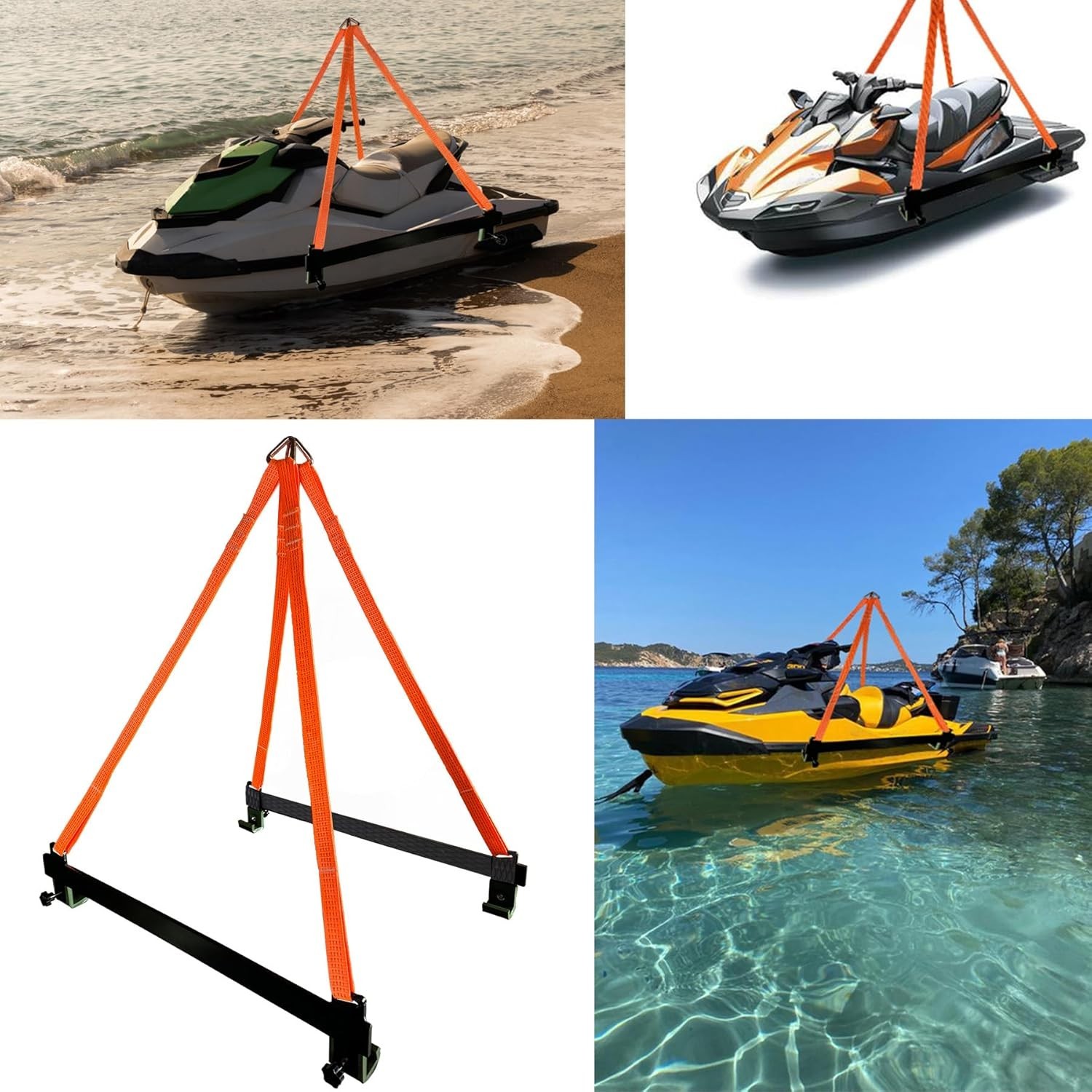 2800 lb ,43'' Watercraft Sling with Heavy duty powder-coated Steel Bracket,Po...