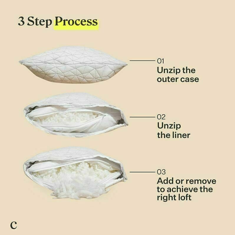 USA Coop Home Goods Premium Adjustable Loft Pillow Queen New