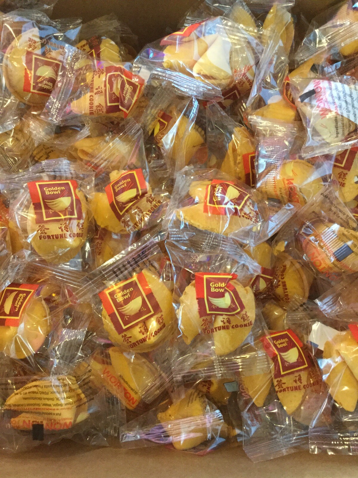 Golden Bowl Fortune Cookies 10-300 pcs Individually Wrapped "Free Shipping"
