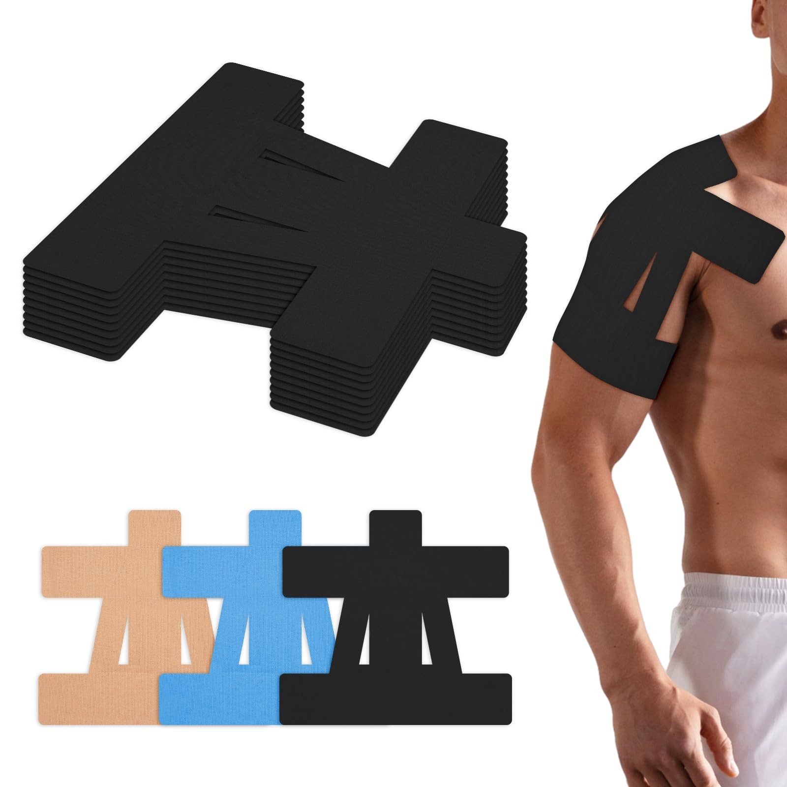 15Pcs Kinesiology Tape for Shoulder Precut,Shoulder Tape for Pain Relief,Orig...