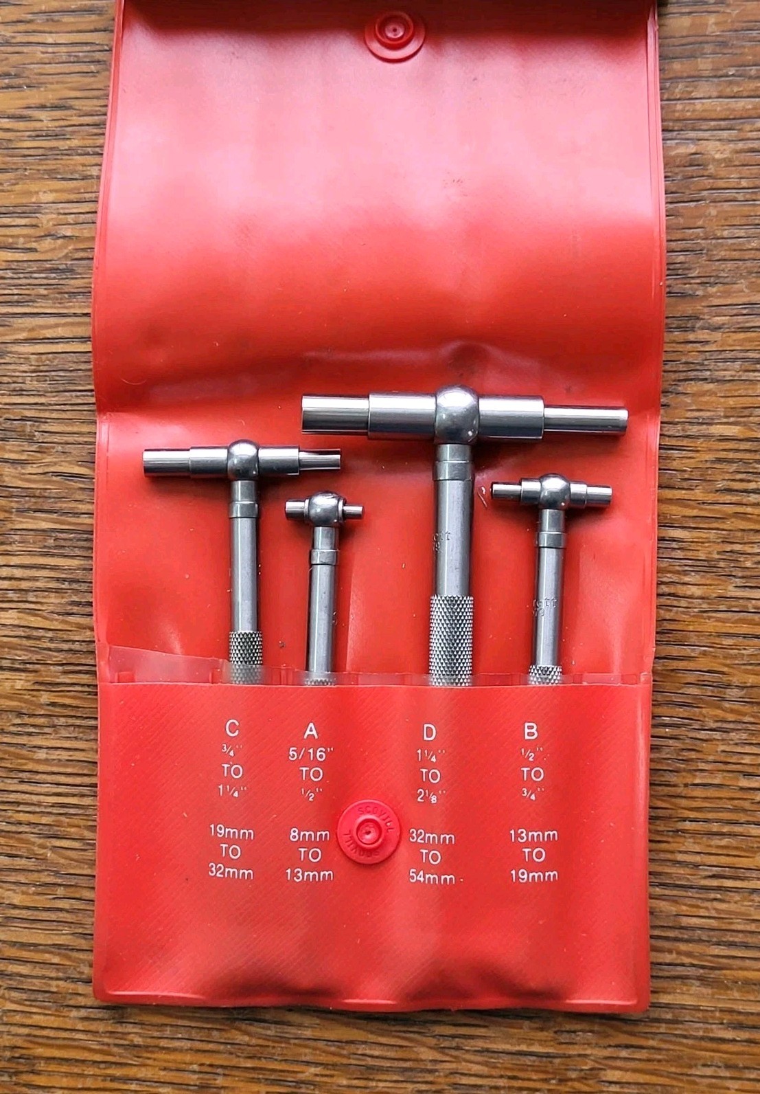 Vintage L. S. Starrett No. S579G Set of Four Telescoping Gages in Pouch USA