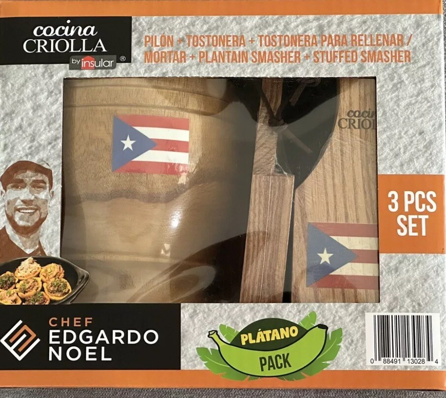 COCINA CRIOLLA PILÓN,  TOSTONERA Y TOSTONERA PARA RELLENAR PLATANO PACK