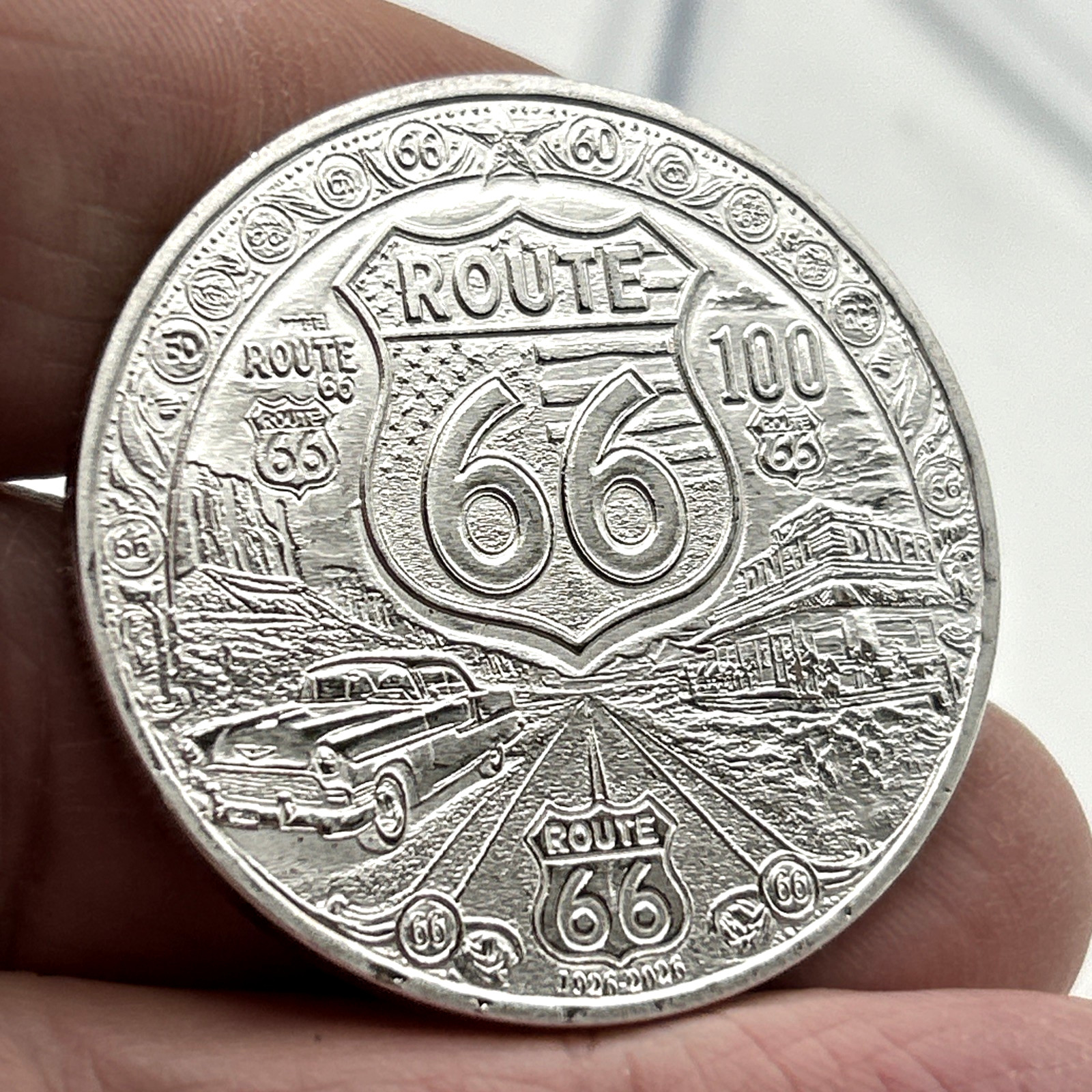 US ROUTE 66 💥 100 Year Anniversary Commemorative Token Coin 40mm