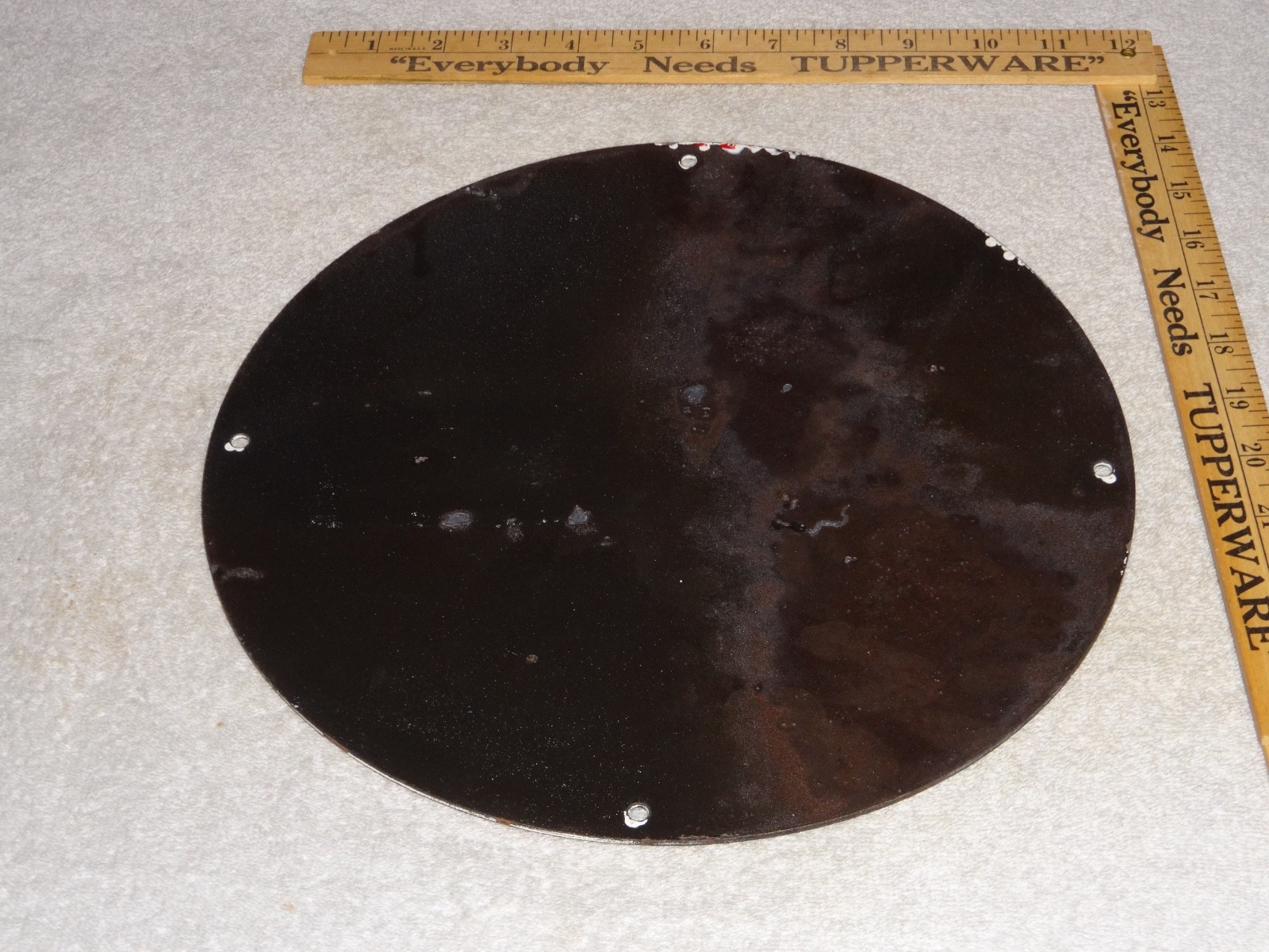 VINTAGE 1957 ESSO FARM OIL DROP BOY GIRL 11 3/4" PORCELAIN TRACTOR GASOLINE SIGN