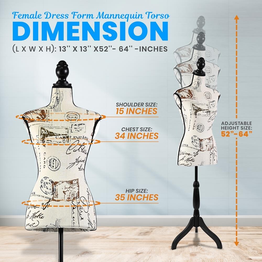 SereneLife Female Dress Form Mannequin Torso Display Mannequin Body