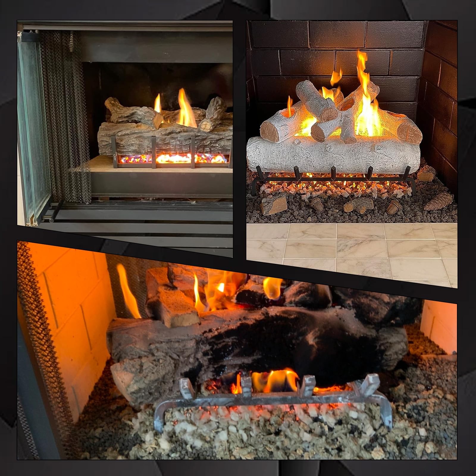 Rock Wool Gas Fireplace Embers, 6 oz, Glowing Ember Enhancement for Gas Logs ...