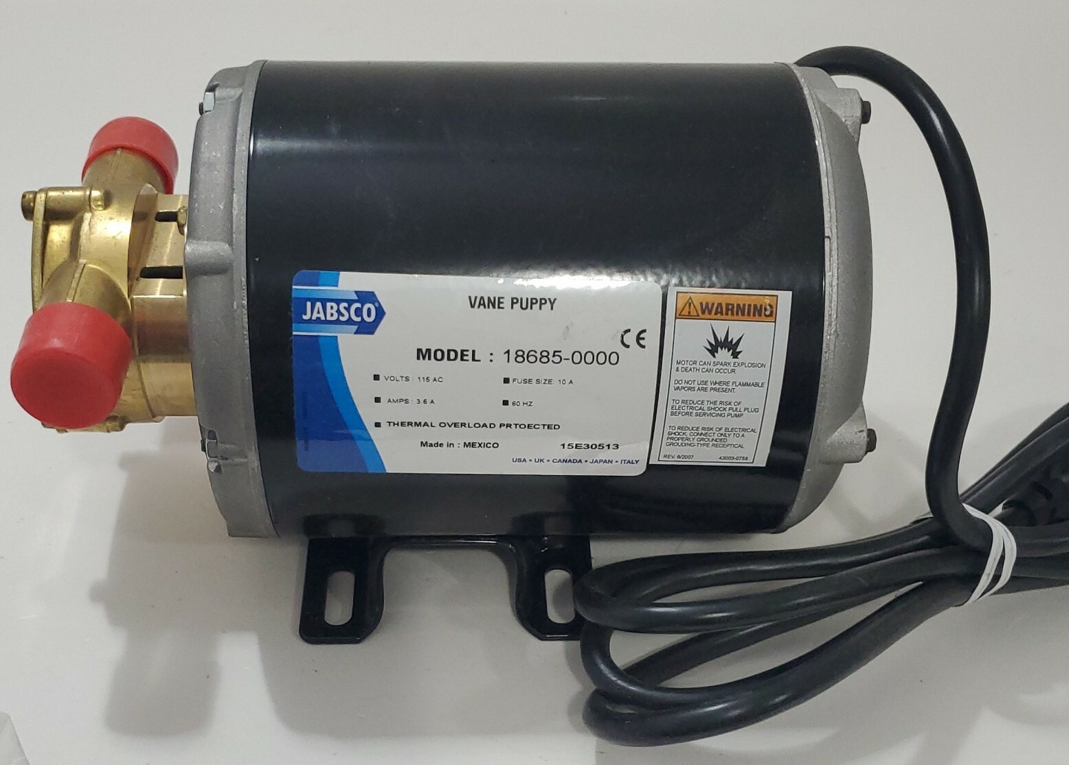 *NEW* Jabsco 18685-0000 Rotary Pump Bronze 1/2" FNPT Vane Puppy + Warranty!