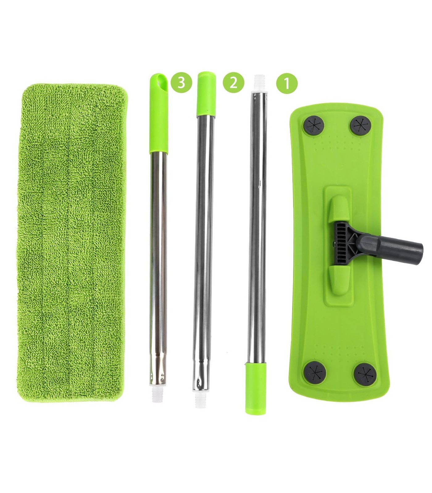 Green Mop, Flat Mops for Floor Cleaning with Long Handle, Small Dry Mops, Hom...