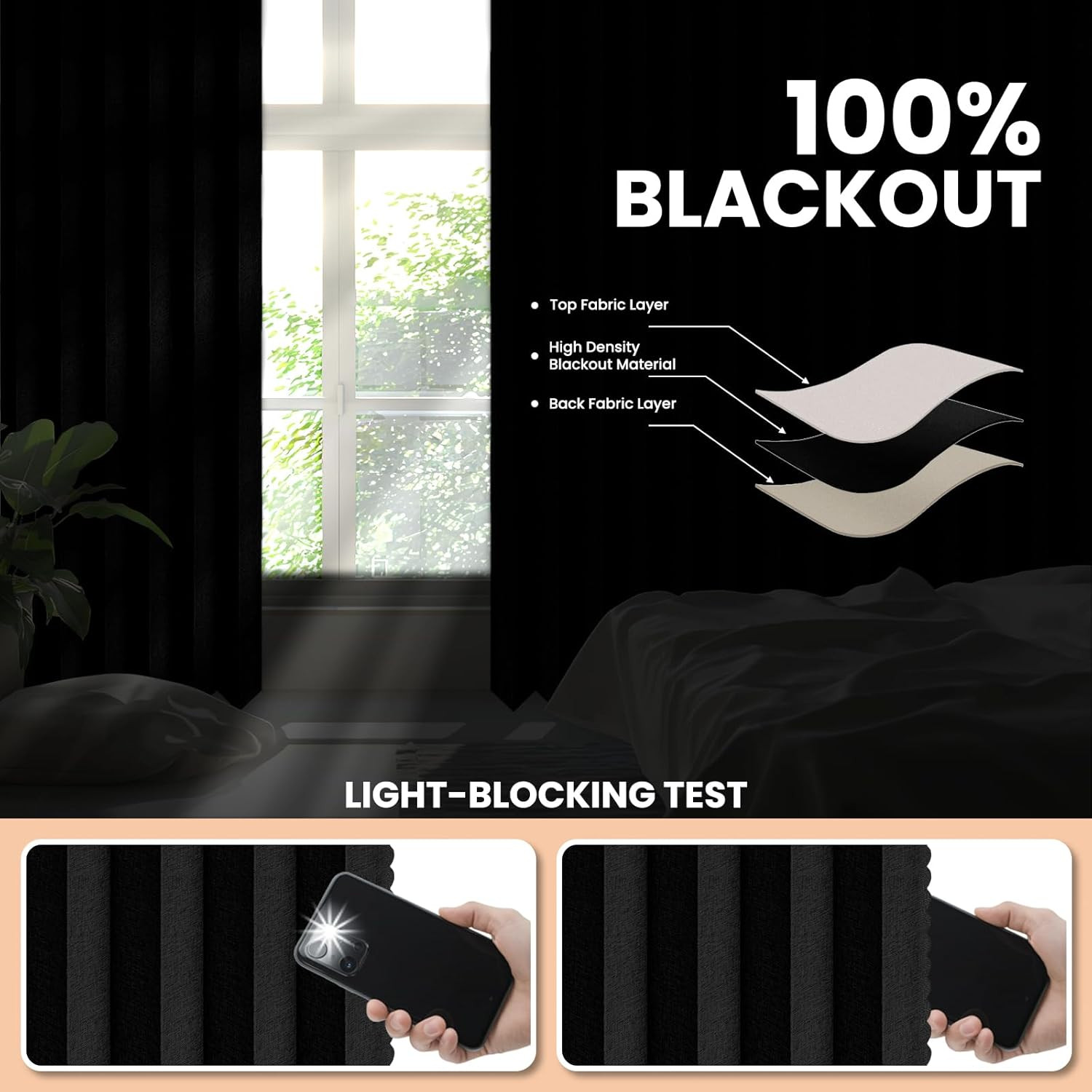 Accordion-Style Room Divider with Ceiling Track Foldable Partition Curtain Easy