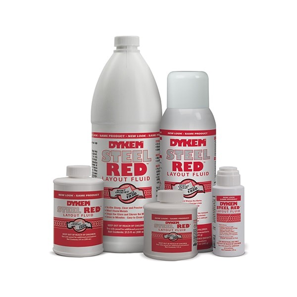 Dykem 80496 Dykem Steel Red, Layout Fluid, Bottle, 8 Oz