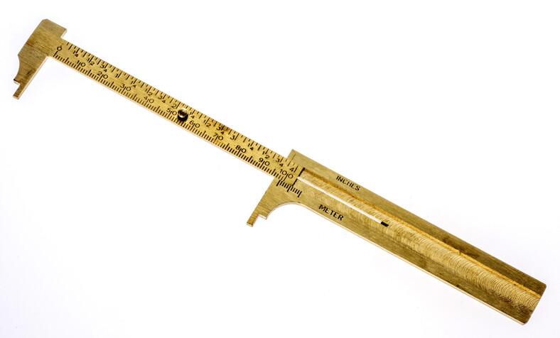 4" 100mm Brass Sliding Vernier Caliper Gauge Measuring Scale Ruler SAE & Metric