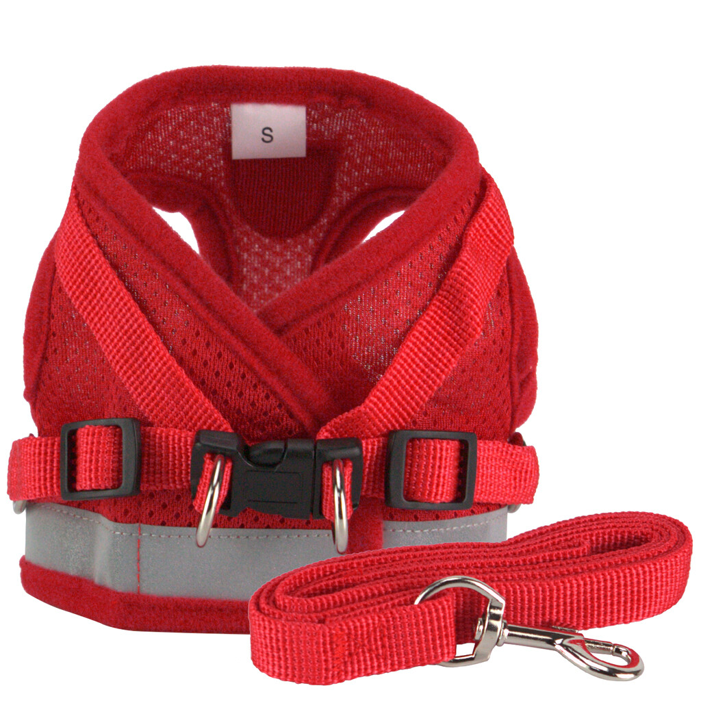 Small Dog Puppy Pet Harness Breathable Mesh And Leash Set Vest Chest Strap XS-XL