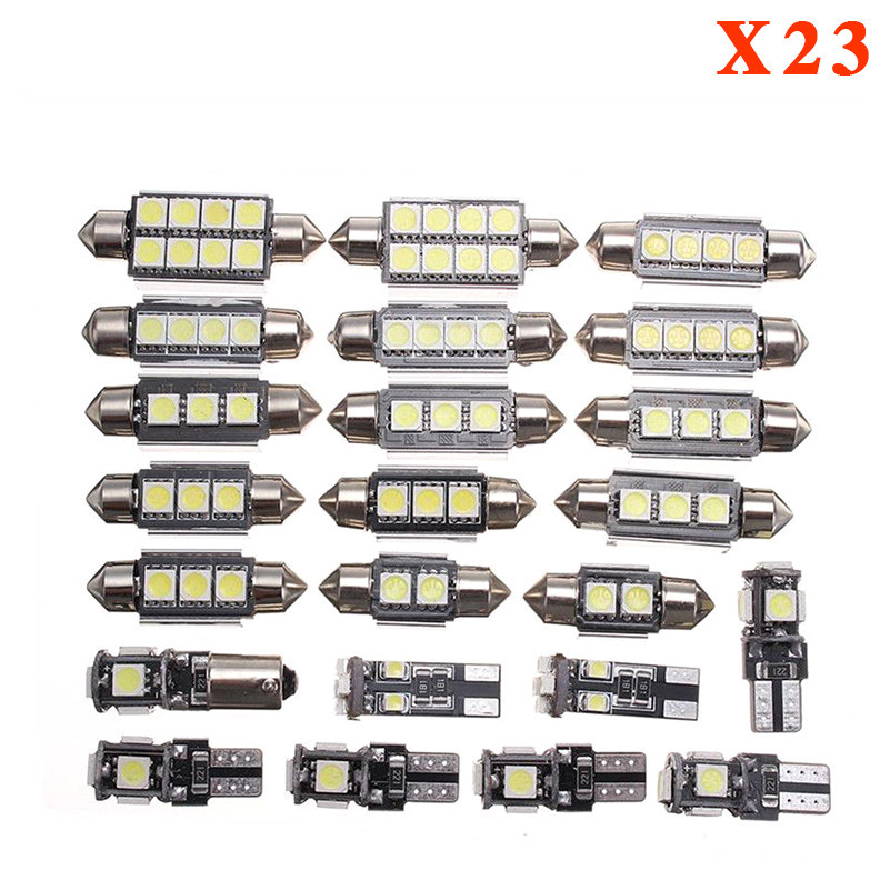 23x Canbus LED Car Interior Inside Light Dome Trunk Map License Plate Lamp Bulb