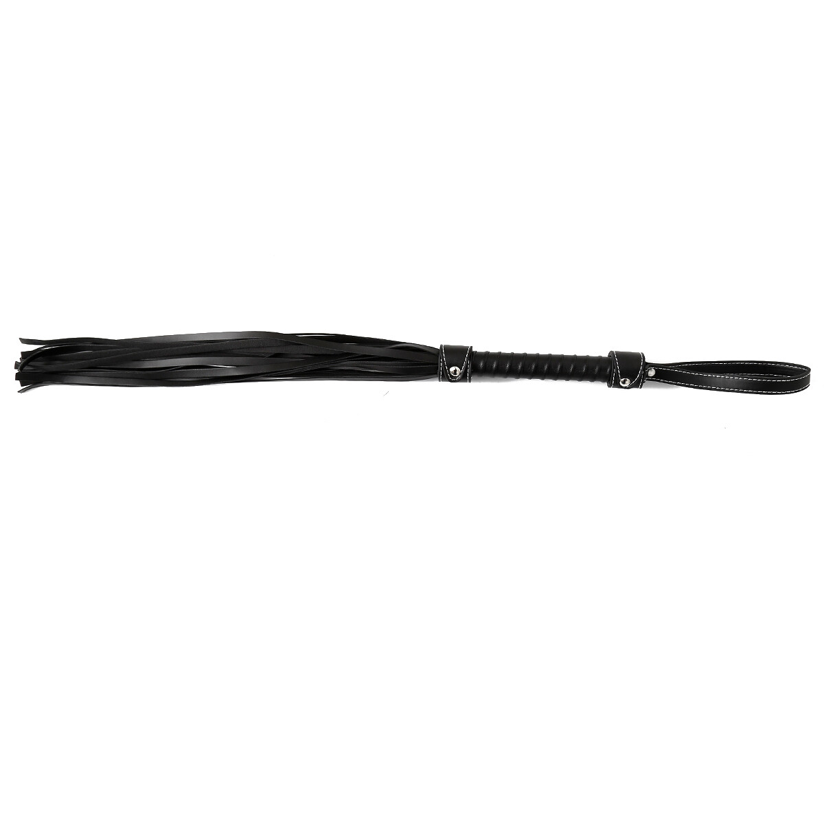 30'' PU Leather Riding Crop Flogger Whip Black Spanking Whip Portable Adult Game