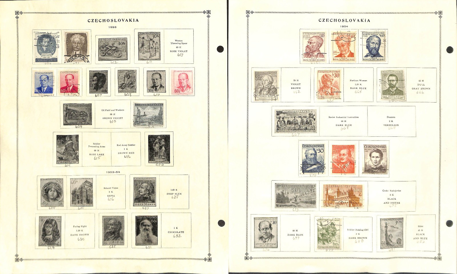 Czechoslovakia Stamp Collection on 40 Scott International Pages, 1918-1968 (BG)