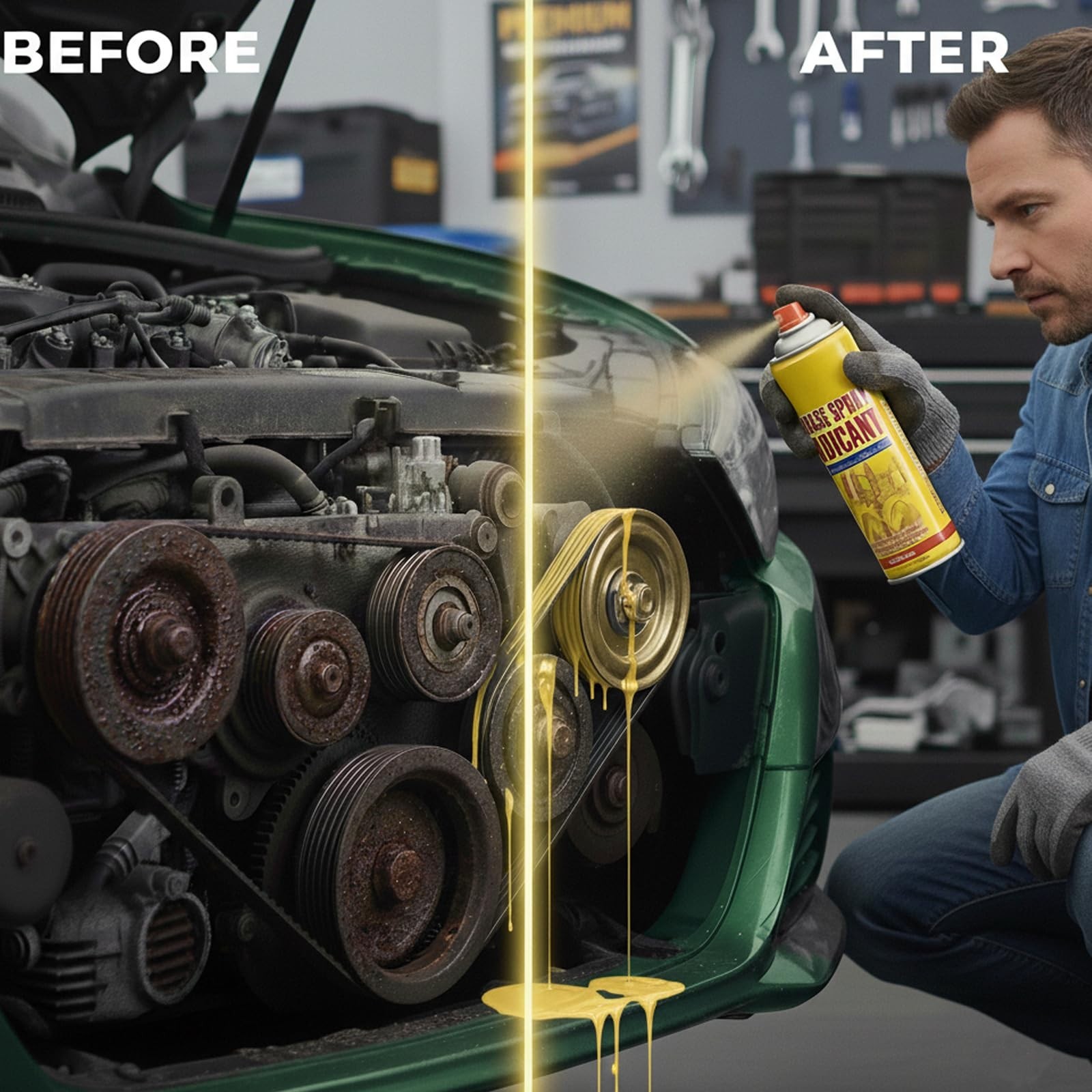 2-in-1 Rust Remover Anti-Rust Lubricant Spray for Metal Tools Vehicles 6.1oz