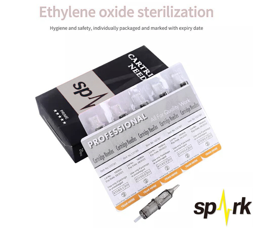 20PC Spark Tattoo Disposable Cartridge Needles Round Liner : 1,3,5,7,9,11,14RL